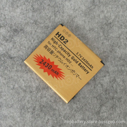 Best Quality Spice Mobile Battery 3.7V 2430mAh Gold Business Battery for HTC HD2